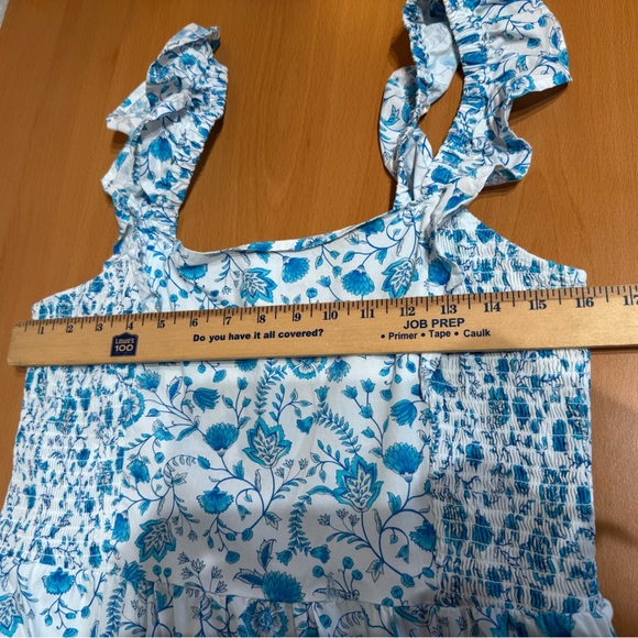 Draper James Blue Floral Smocked Midi Dress Slip On - Picture 6 of 7